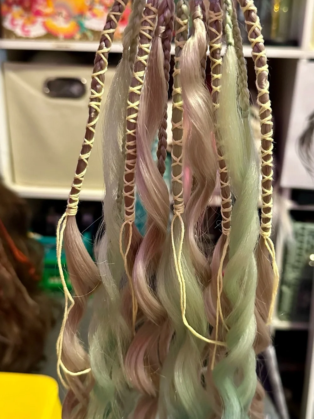 Teal Ombre Curly Hair Extensions for Women